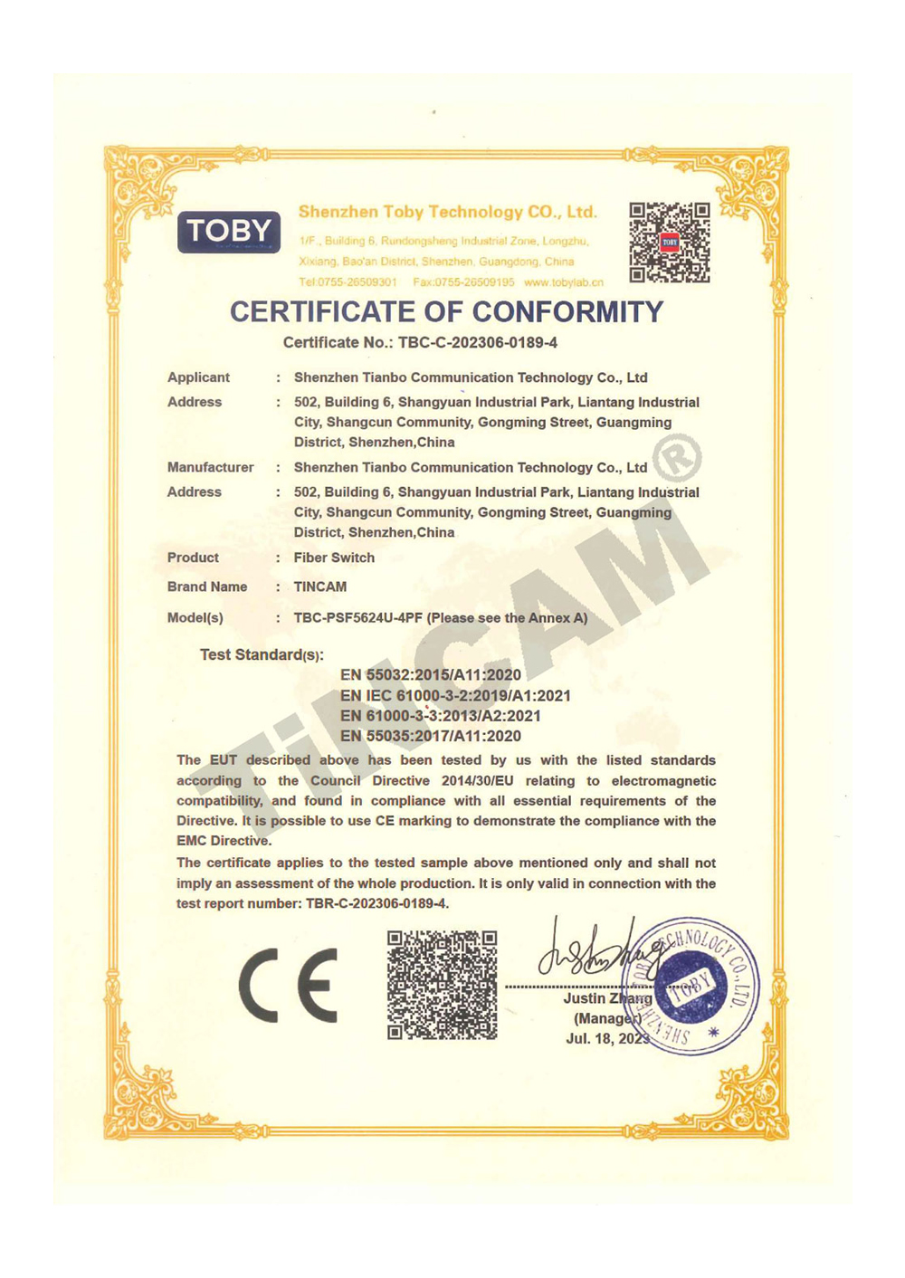 CE Certificate